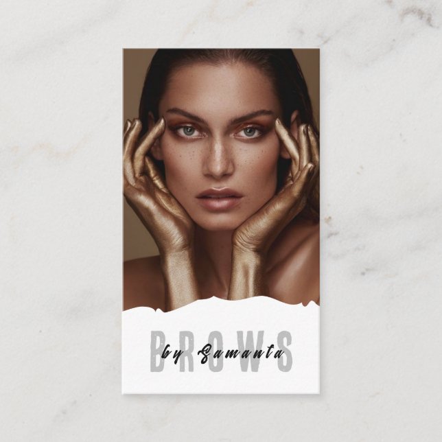 Cartão De Visita Brows Aftercare PMU Microblading Henna Salon Busin (Frente)