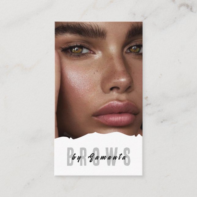 Cartão De Visita Brows Aftercare PMU Microblading Henna Salon Busin (Frente)