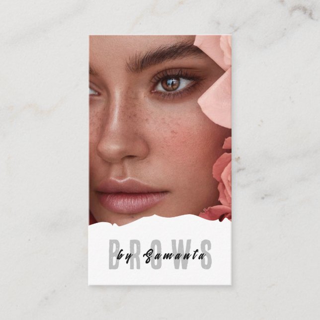 Cartão De Visita Brows Aftercare PMU Microblading Henna Salon Busin (Frente)