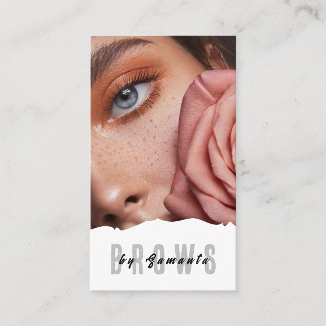 Cartão De Visita Brows Aftercare PMU Microblading Henna Salon Busin (Frente)