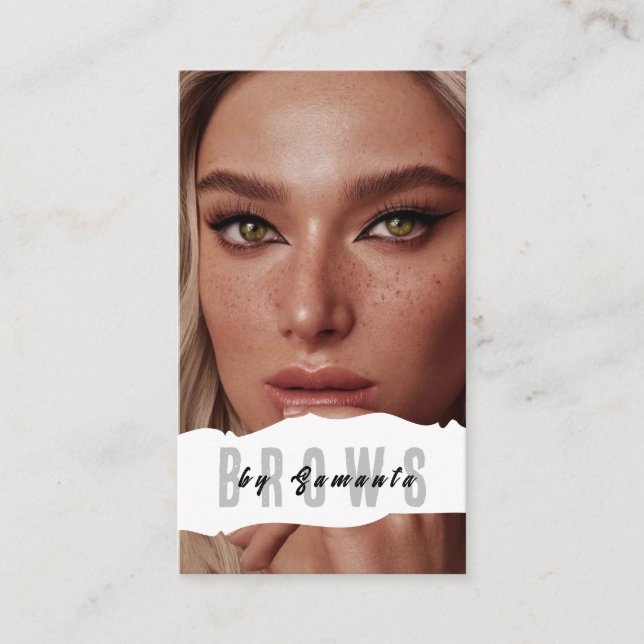 Cartão De Visita Brows Aftercare PMU Microblading Henna Salon Busin (Frente)