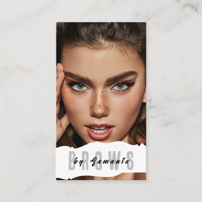 Cartão De Visita Brows Aftercare PMU Microblading Henna Salon Busin (Frente)