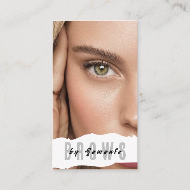 Cartão De Visita Brows Aftercare PMU Microblading Henna Salon Busin (Frente)