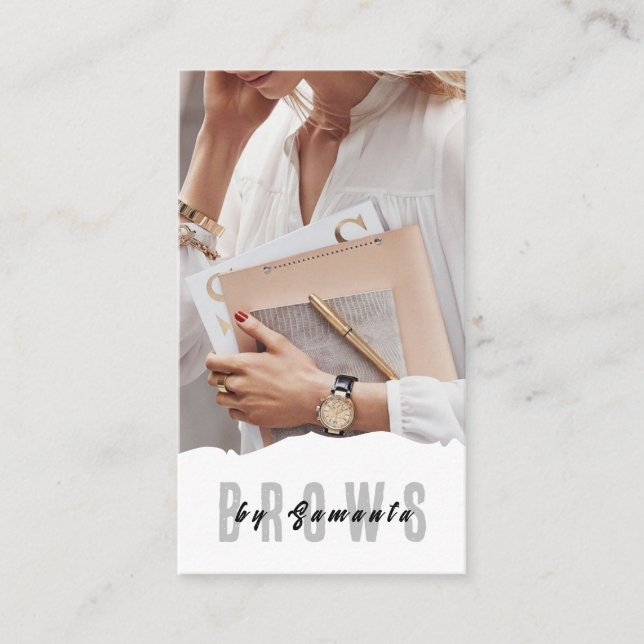 Cartão De Visita Brows Aftercare PMU Microblading Henna Salon Busin (Frente)