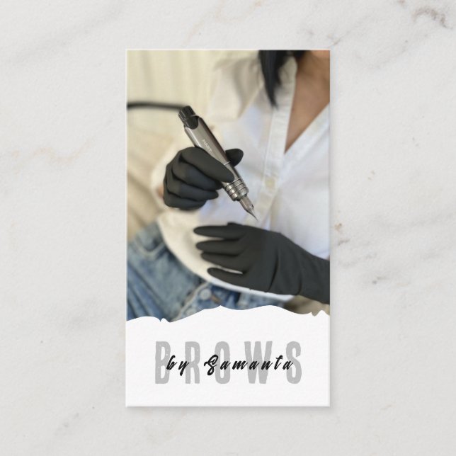 Cartão De Visita Brows Aftercare PMU Microblading Henna Salon Busin (Frente)