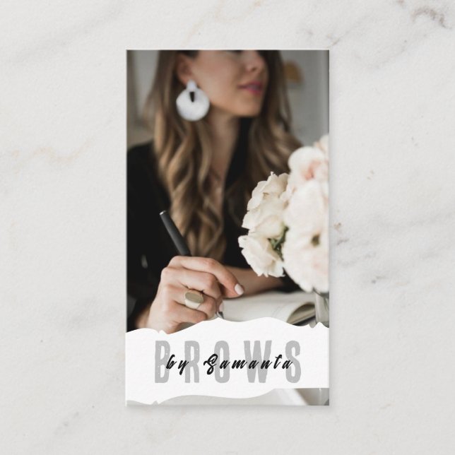 Cartão De Visita Brows Aftercare PMU Microblading Henna Salon Busin (Frente)