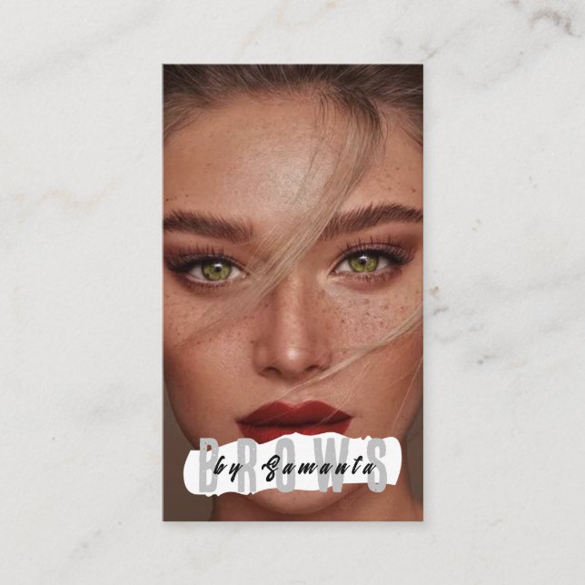 Cartão De Visita Brows Aftercare PMU Microblading Henna Salon Busin (Frente)