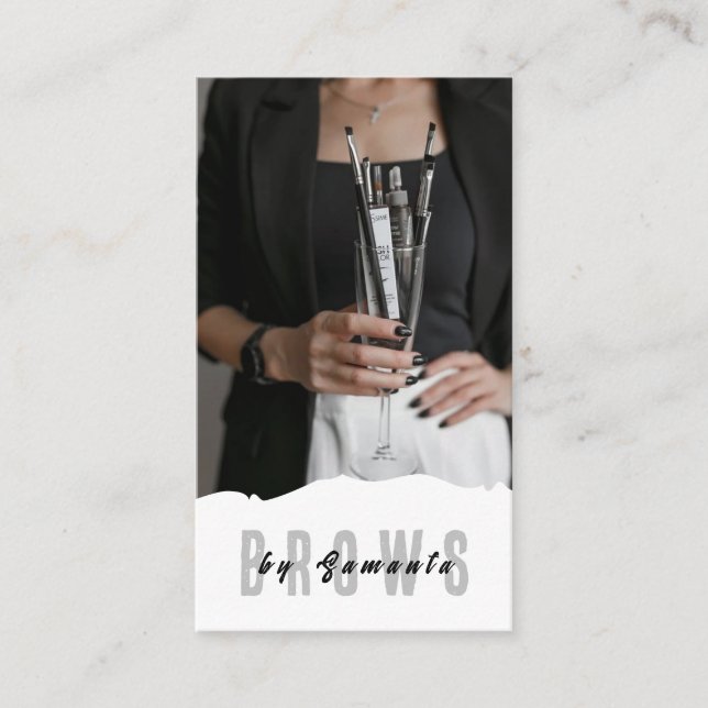 Cartão De Visita Brows Aftercare PMU Microblading Henna Salon Busin (Frente)