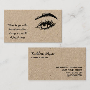 Cartão De Visita Brows engraçados e Lashes Kraft