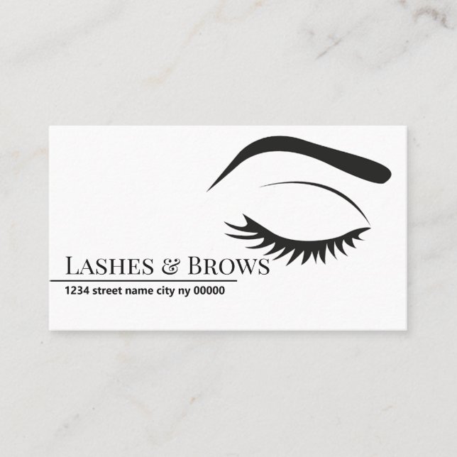 Cartão De Visita Brows & Lashes Microblading, Extensões Eyelash (Frente)