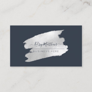 Cartão de visita Brutado H2 Faux Silver Faux Silv