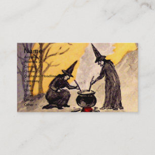 Cartão De Visita Bruxa da Meia-Noite (Cartão Vintage de Halloween)