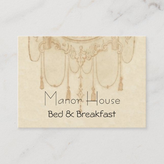 Cartão De Visita Bruxelas Vitoriana em Beige (Frente)