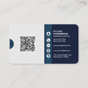 Cartão De Visita Bu Personalizado do Código QR Moderno Profissiona