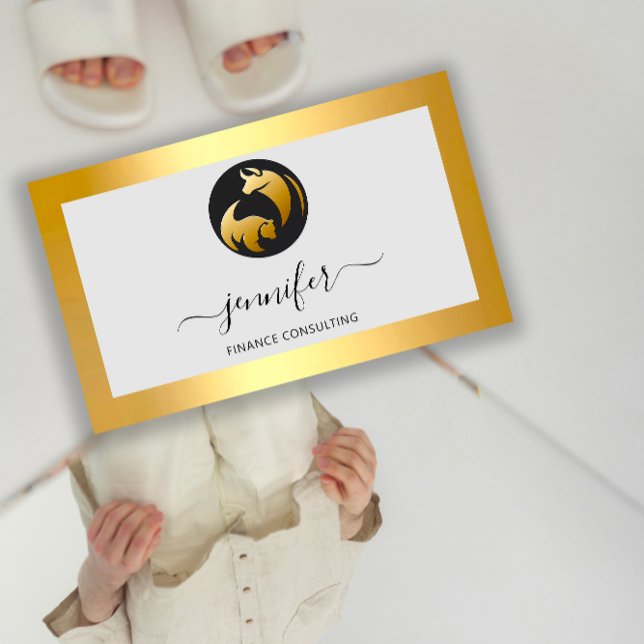 Cartão De Visita Bufalo Bear, contador do Broker de consultoria fin (Finance Consulting Broker Accountant Bufalo Bear Business Card)