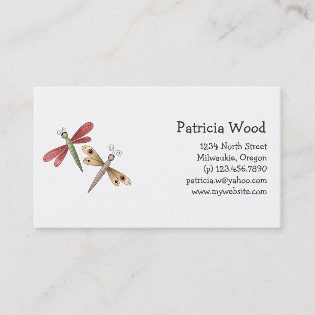 Cartão De Visita Buggin você · Libélulas (Frente)