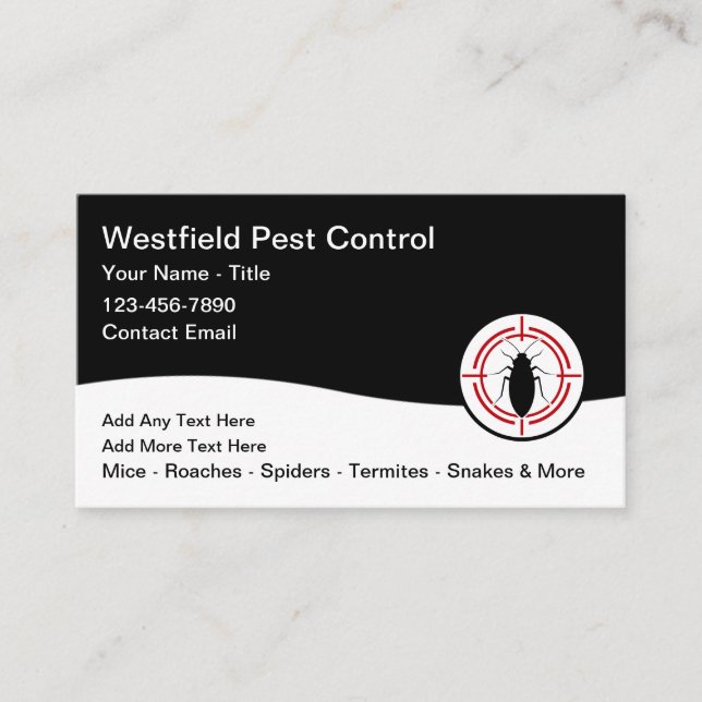 Cartão De Visita Bulk Pest Control Business Card Template (Frente)