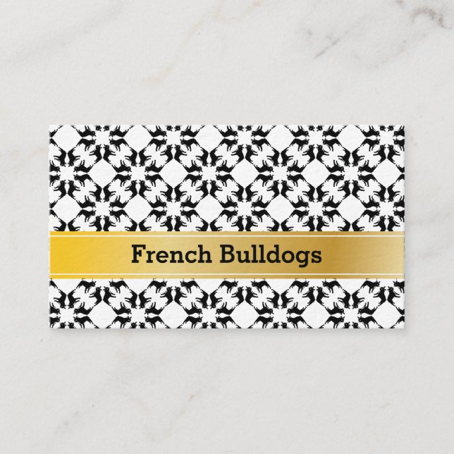 Cartão De Visita Bulldogue Francês luxuoso (Frente)