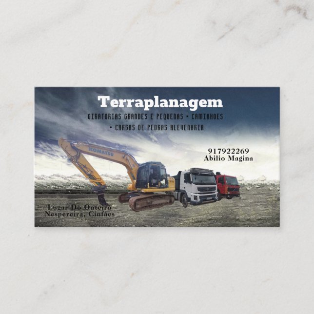 Cartão de visita Bulldozer (Frente)