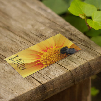 Cartão De Visita Bumblebee em Yellow Dahlia Floral