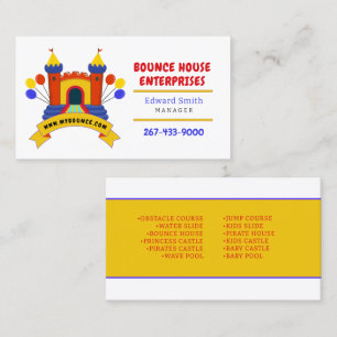 Cartão De Visita BUNCE HOUSE INFLATABLES PARTITY BIRTHDABusiness