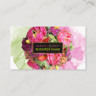 Cartão De Visita buquê/aquarela/floral PixDezines