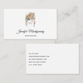 Cartão De Visita Buquê Boho Flower e Dreamcatcher