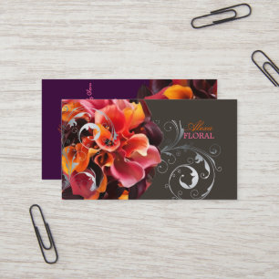 Cartão De Visita Buquê de aves PixDezines, floristas/cores vivas