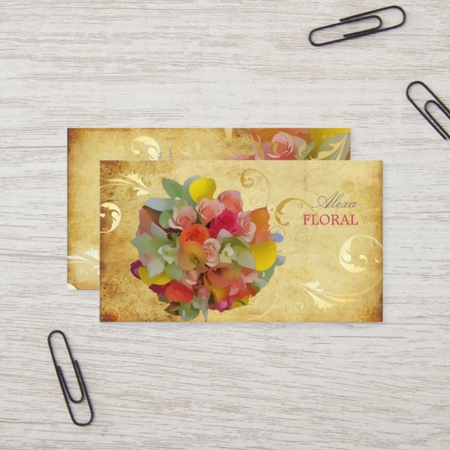 Cartão De Visita Buquê de Brida PixDezines, floristas/colheita (Frente/Verso In Situ)