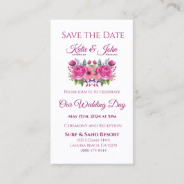 Cartão De Visita Buquê de Flor de Água - Casamento Salve a Data-