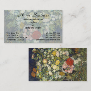 Cartão De Visita Buquê Floral Impressionista Vintage Van Gogh