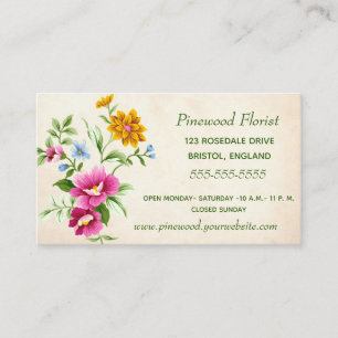 Cartão De Visita Buquê Inglês Floral