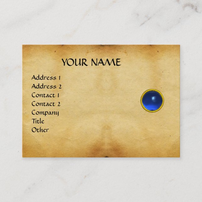 CARTÃO DE VISITA BURAÇO AZUL SAPPHIRE MON ,CINZA AGATA, (Frente)