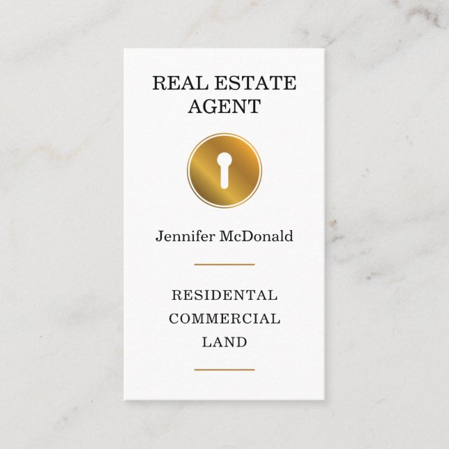 Cartão De Visita Buraco de ouro elegante clássico  (Frente)