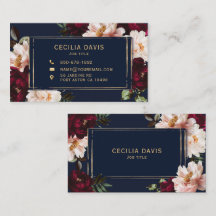 Burgundy Escuro Rosado Navy Azul Floral