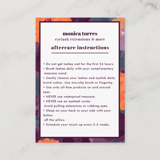 Cartão De Visita Burgundy Florals Após Cuidados Secretos Chic (Frente)