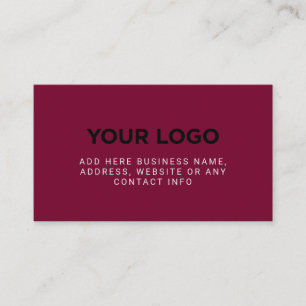 Cartão De Visita Burgundy   Logotipo Simples de Empresa