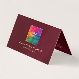 Cartão De Visita Burgundy Red Carregue seu logotipo Papel brilhante
