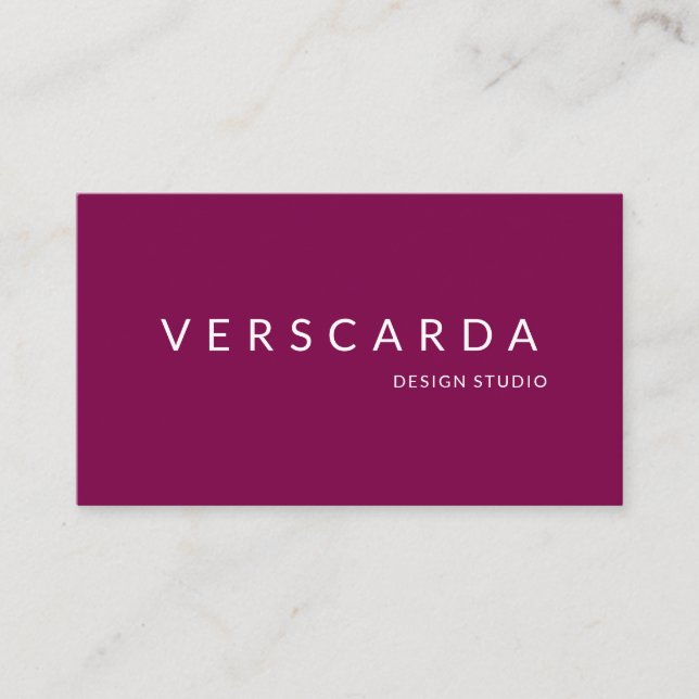 Cartão De Visita Burgundy Red Wine Bold Design Studio Beauty (Frente)