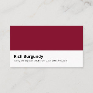 Cartão De Visita Burgundy Rico   "Luxo e Elegância"
