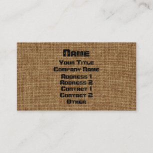 Cartão De Visita Burlap Genérico Crie seu próprio orçamento fác