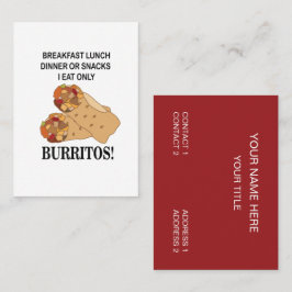 Cartão De Visita Burritos Eu Como Apenas Burrito