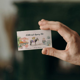 Cartão De Visita Burro & Mercado de Aquarela Caprichosa | QR Fofo