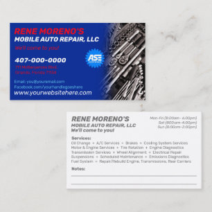 Cartão De Visita Busi lateral Mecânico de reparo de automóveis de