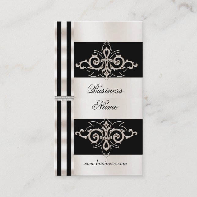 Cartão de visita Business Art Deco Black Sepia Str (Frente)