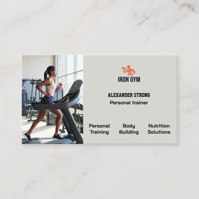 Cartão De Visita Business card fitness trainer body building gym (Frente)