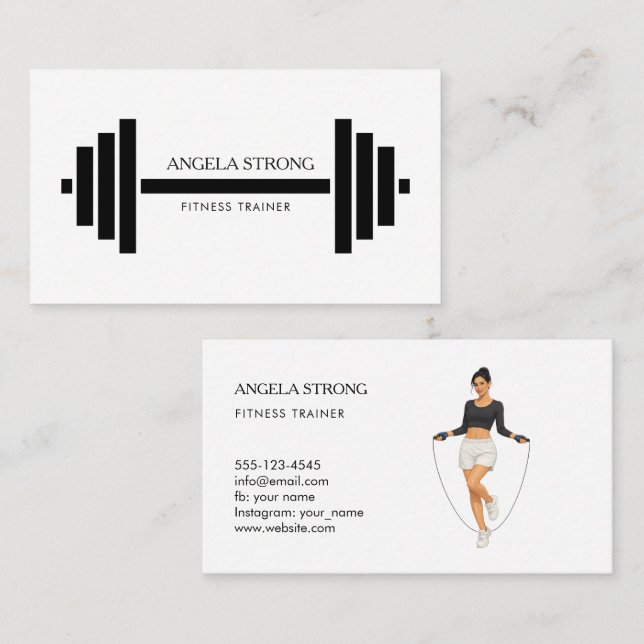 Cartão De Visita Business card for a fitness trainer or nutritionis (Frente/Verso)
