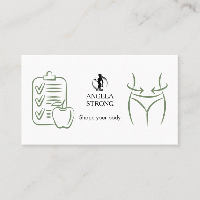 Cartão De Visita Business card for a fitness trainer or nutritionis (Frente)
