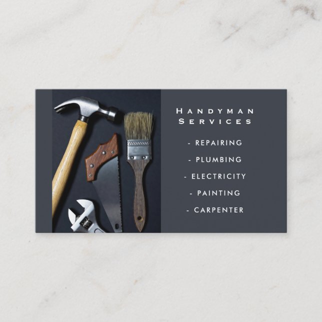 Cartão De Visita Business card for handyman home services (Frente)