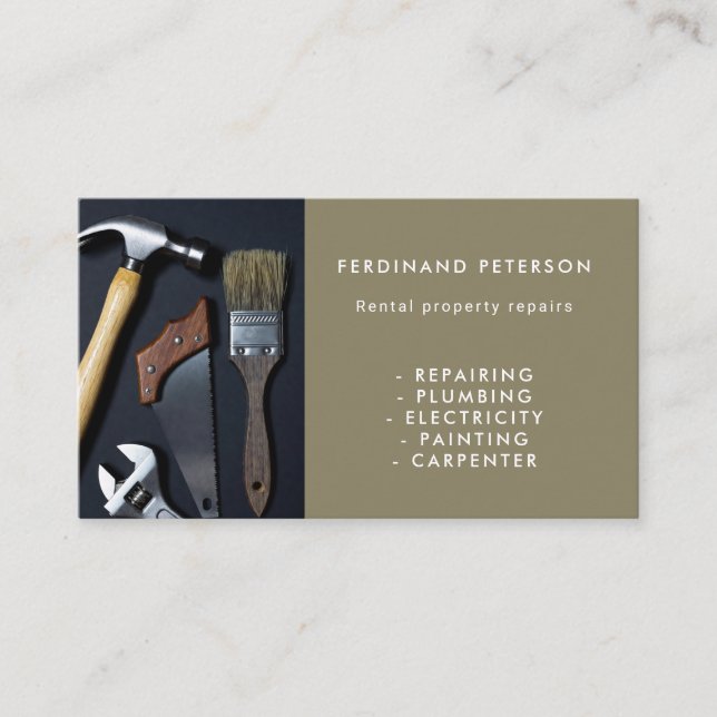 Cartão De Visita Business card for handyman home services (Frente)